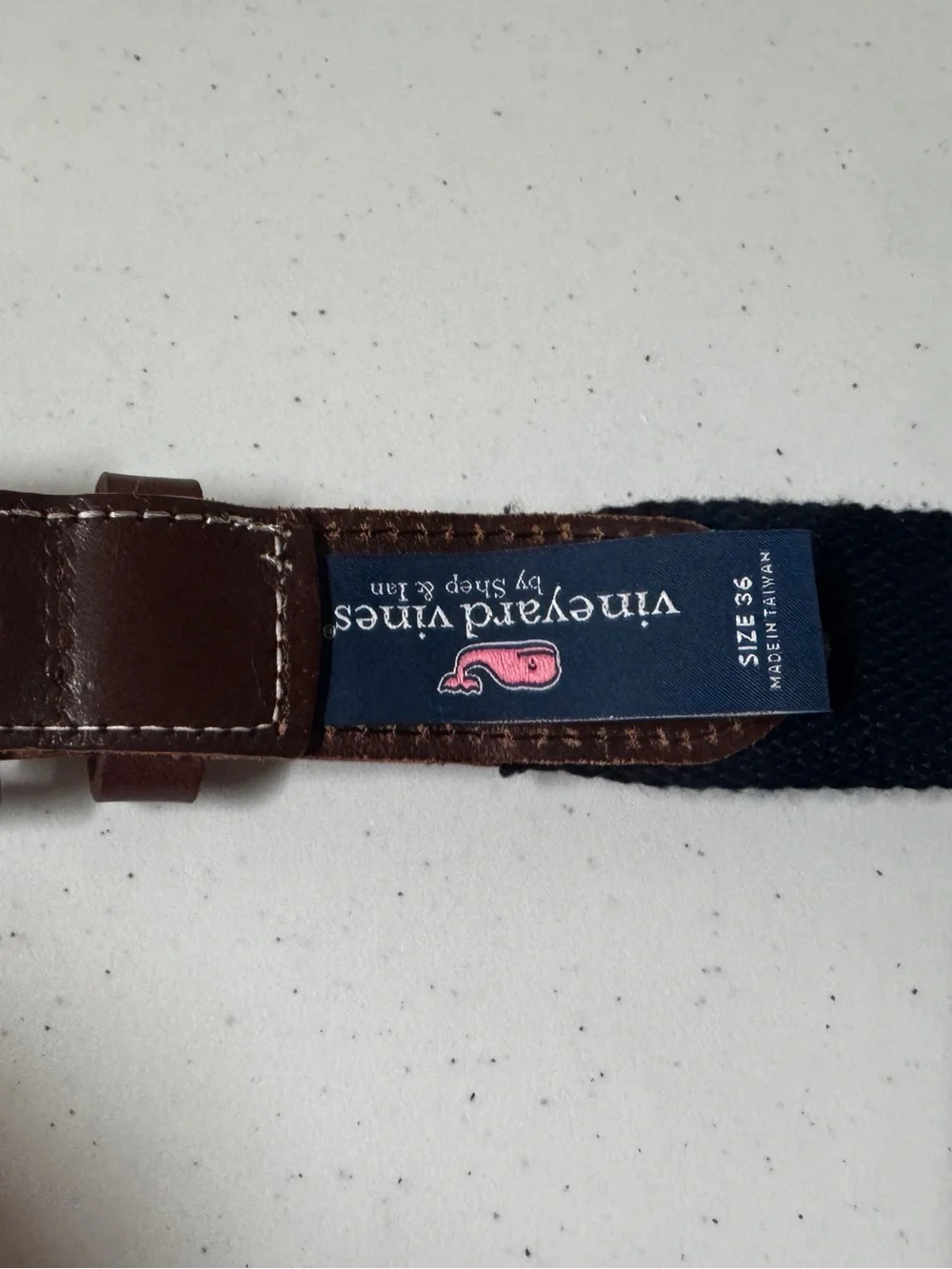 Men's clover Pattern Canvas Belt with Brown Leather Trim silk and leather